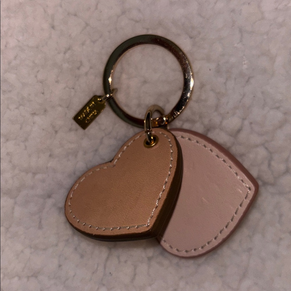 Coach Leather Double Heart Keychain - Picture 2 of 2